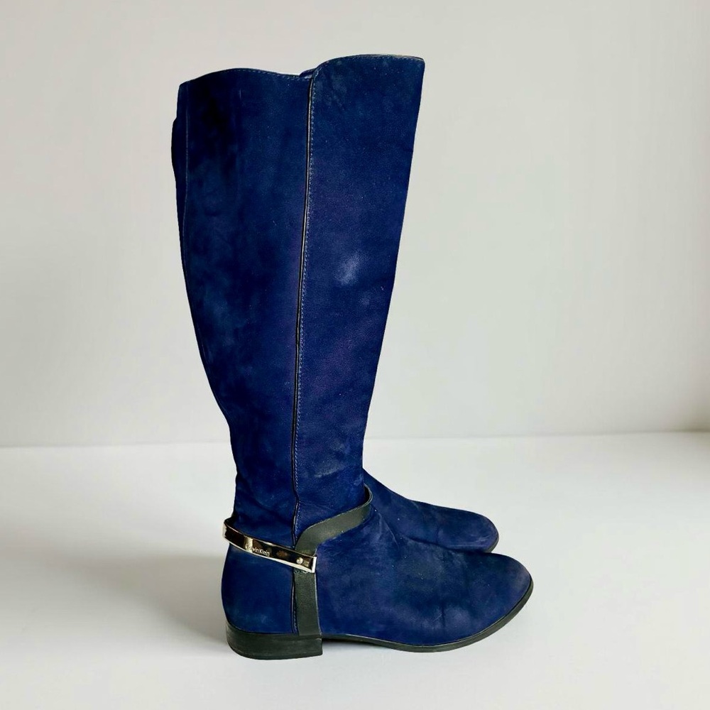Calvin Klein Navy Knee High Boots
